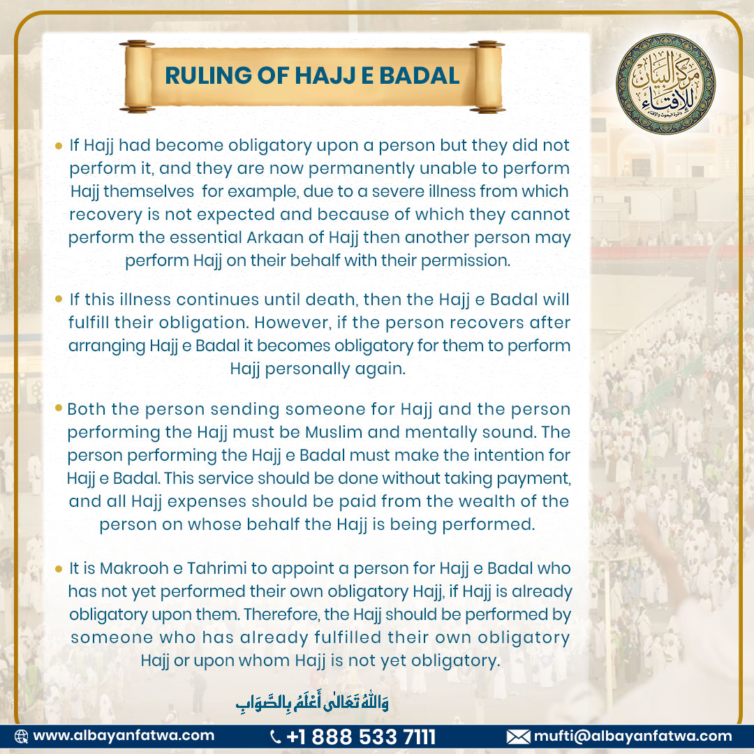 Ruling of Hajj e Badal English