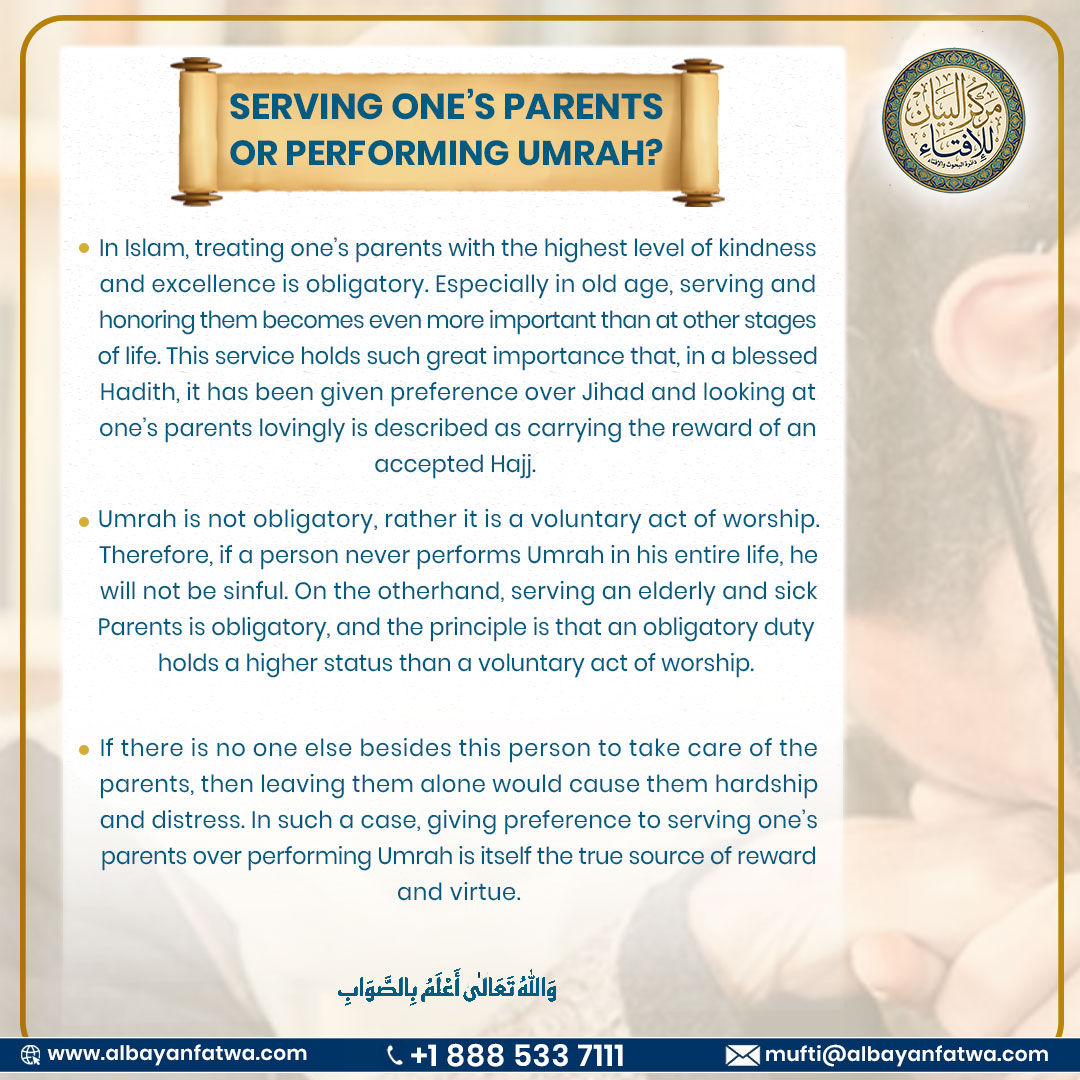 Serving One’s Parents or Performing Umrah? English